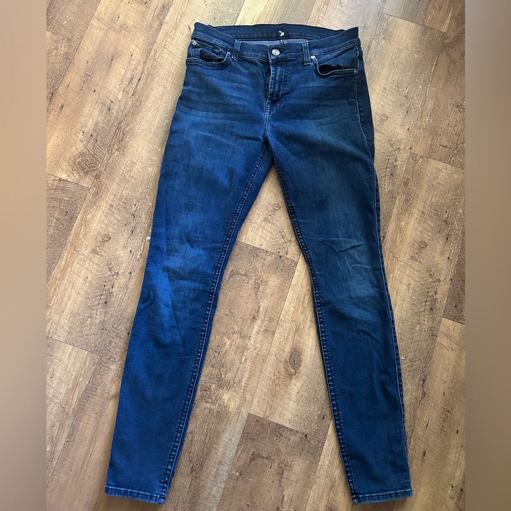 7 For All Mankind Dark Blue Skinny Jeans